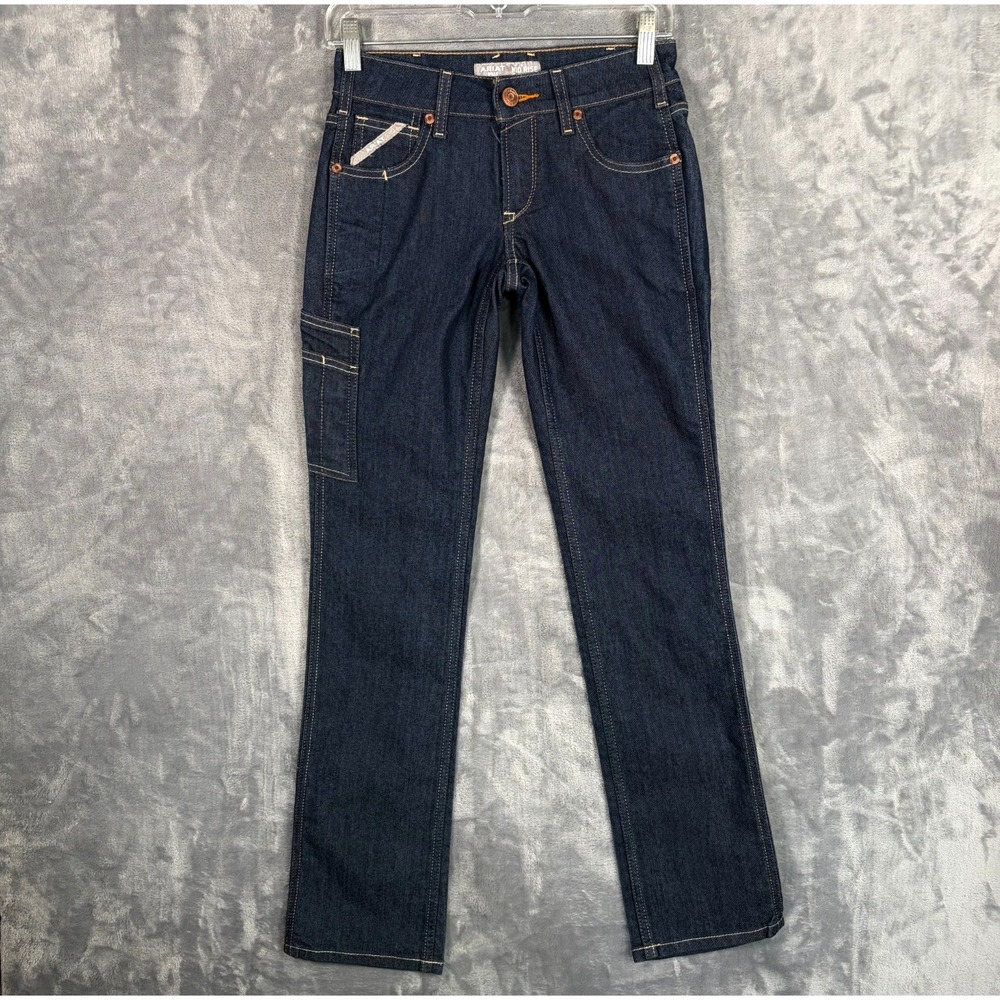 Ariat Rebar Raven Straight Jeans Womens 25R Rinse Blue Mid Rise Durastretch